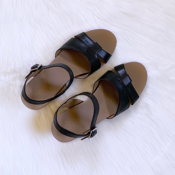 UGG Cloverdale Espadrille Wedge Sandals In Black - Picture 4 of 7